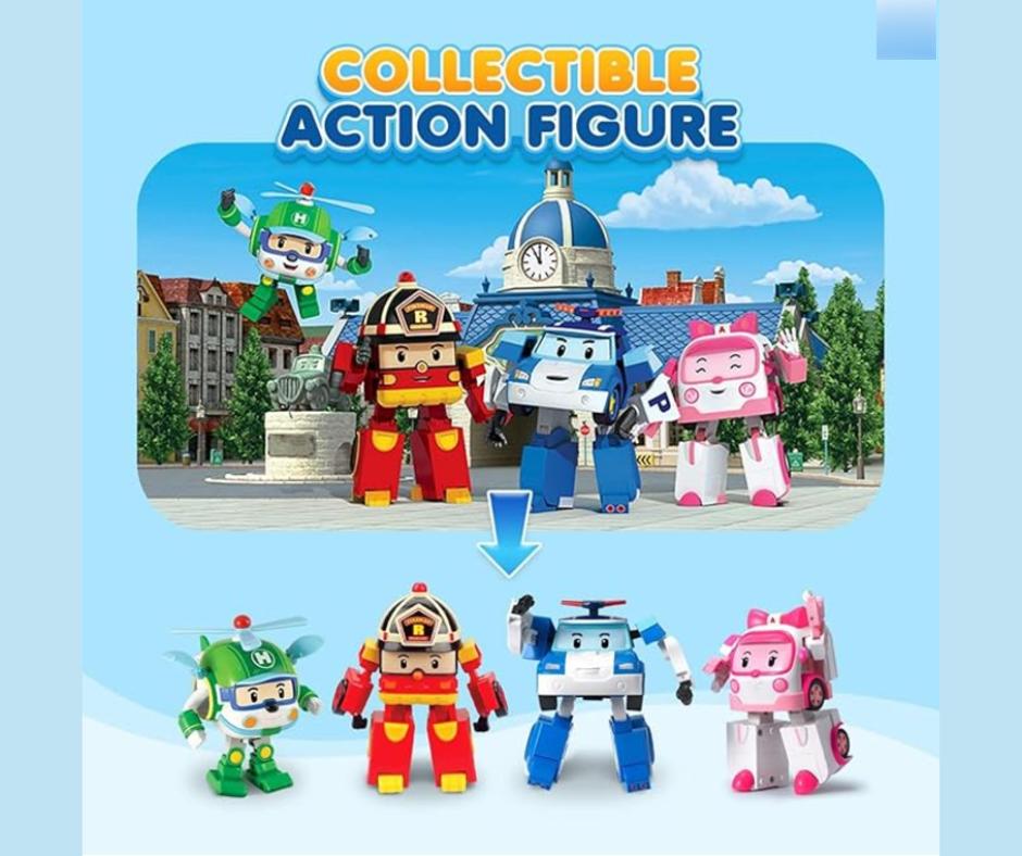 Robocar Poli 4-Pack Transforming Robot Bundle – Official Robocar