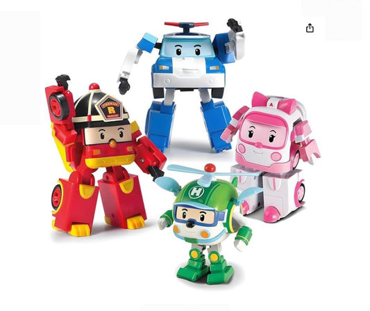 4" TRANSFORMING ROBOT - 4pcs Bundle (POLI, ROY, AMBER, HELLY)